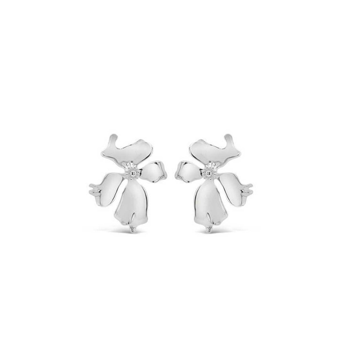 Absolute Flower Statement Earrings, Silver