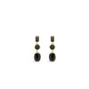 Absolute Elegant Onyx CZ Drop Earrings, Gold