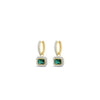 Absolute Emerald Charm Hoop Earrings, Gold