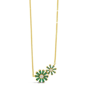 Absolute Emerald Flower Necklace, Gold
