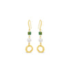 Absolute Green Bead & Pearl Drop Earrings, Gold