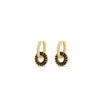 Absolute Interlocking CZ Hoop Earrings, Gold & Black