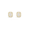 Absolute Jewellery White Opal Halo Stud Earrings, Gold