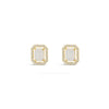 Absolute Jewellery White Opal Halo Stud Earrings, Gold