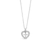Absolute Kids CZ Heart & Cross Pendant Necklace, Silver