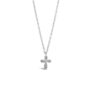Absolute Kids CZ Cross Necklace, Silver