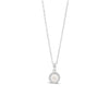Absolute Kids CZ Pearl Pendant Necklace, Silver