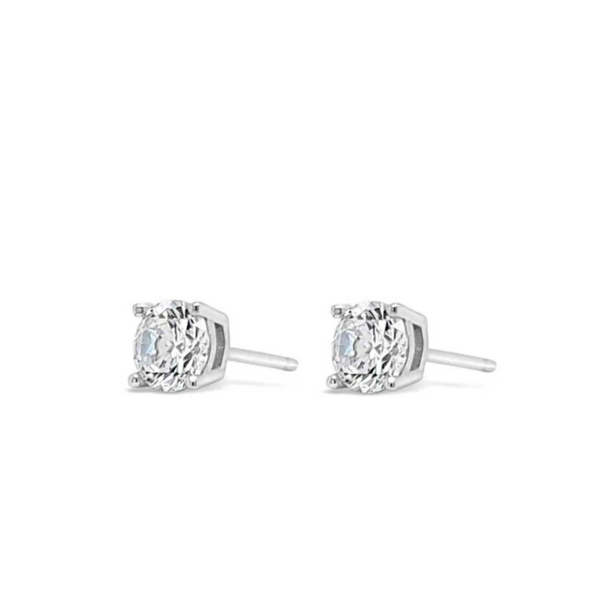 Absolute Kids CZ Stud Earrings, Silver
