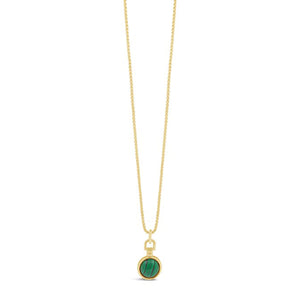 Absolute Malachite Sphere Detail Long Necklace, Gold