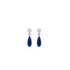 Absolute Midnight Blue Drop Earrings, Silver