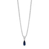 Absolute Midnight Blue Teardrop Pendant Necklace, Silver