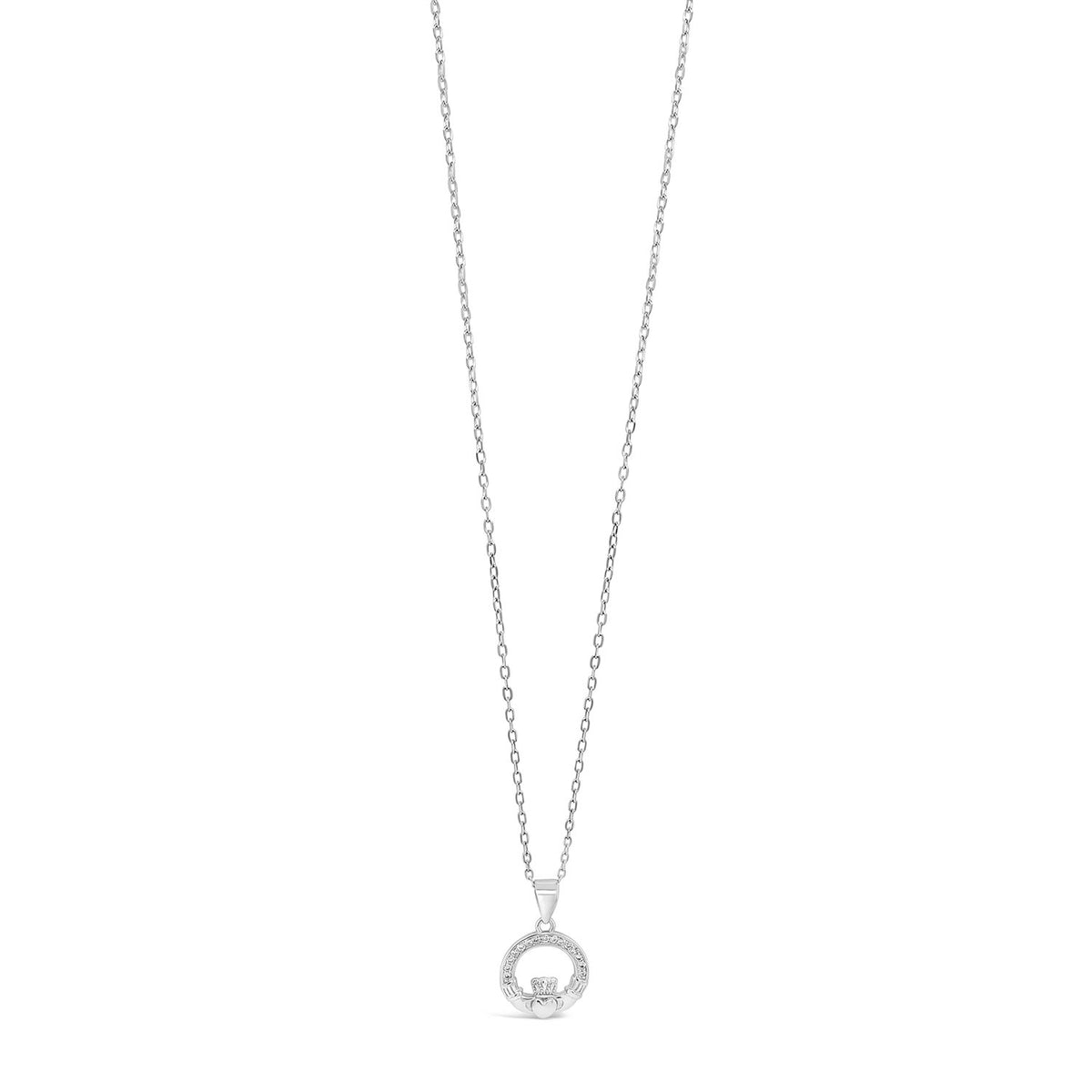 Absolute Mini Claddagh Pendant Necklace, Silver