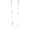 Absolute Mother of Pearl Clover Long Necklace, Silver