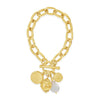 Absolute Multi Charm T-Bar Bracelet, Gold