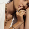 Absolute Chunky Oval CZ Link Necklace, Gold