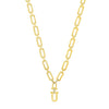 Absolute Chunky Oval CZ Link Necklace, Gold