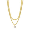 Absolute Double Layer CZ Pendant Necklace, Gold