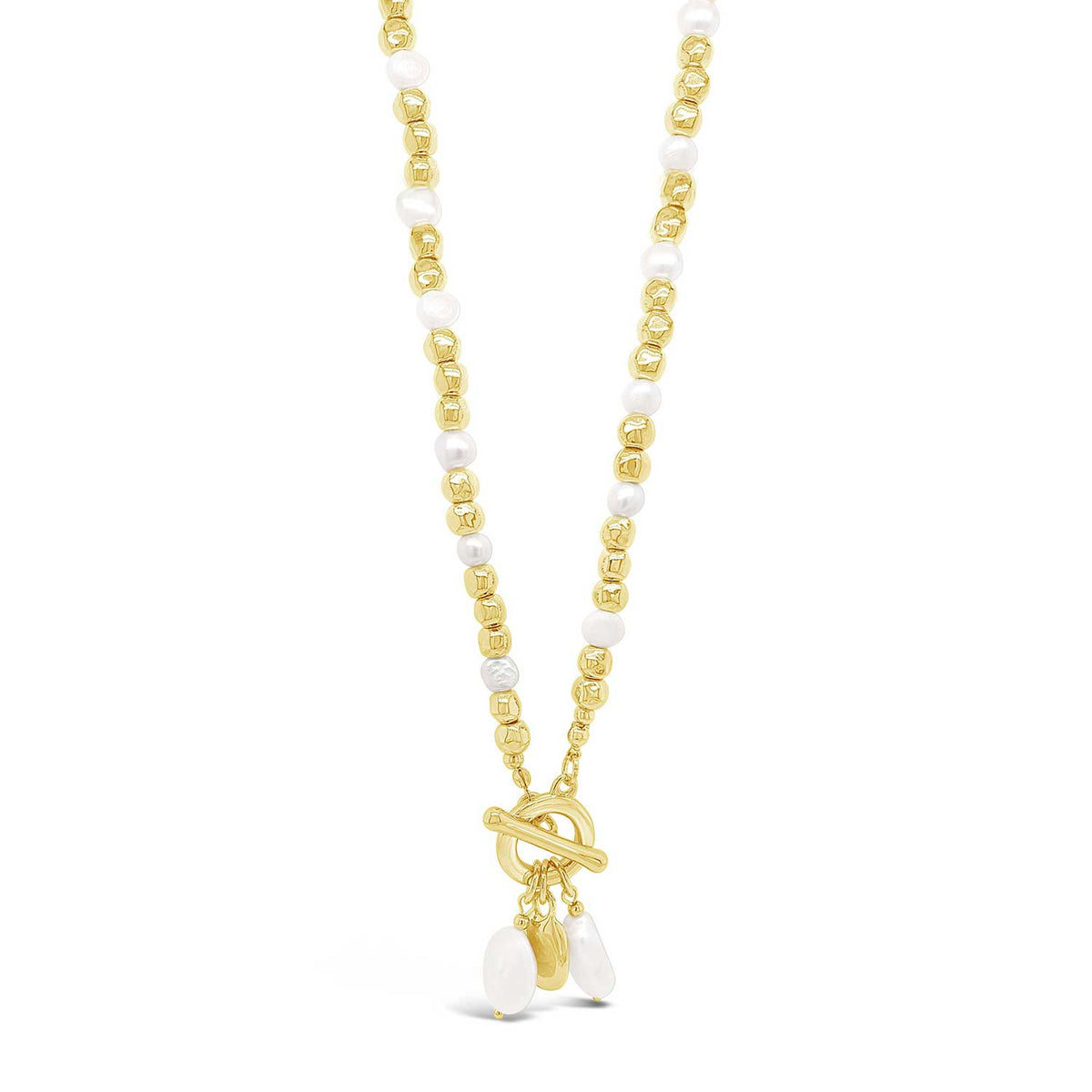 Absolute Pearl T-Bar Necklace, Gold