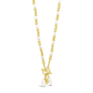 Absolute Pearl T-Bar Necklace, Gold