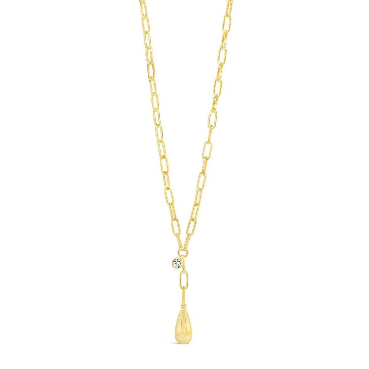 Absolute Teardrop Chain Link Necklace, Gold