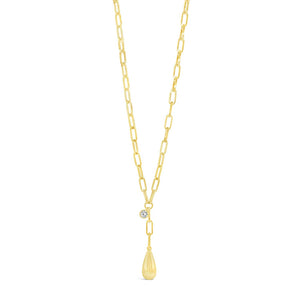 Absolute Teardrop Chain Link Necklace, Gold
