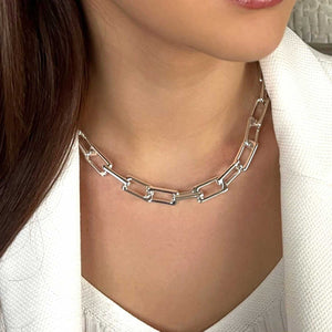 Absolute Chunky Chain Link Necklace, Silver