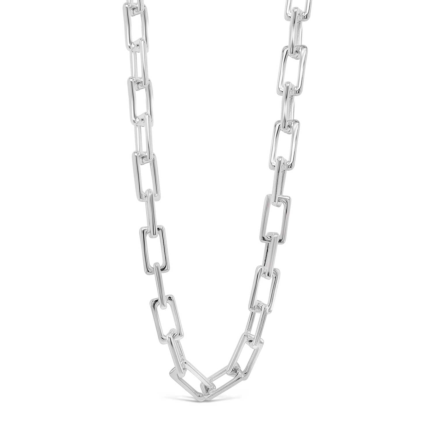 Absolute Chunky Chain Link Necklace, Silver - McElhinneys