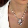 Absolute Statement Flower Pendant Necklace, Silver