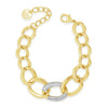 Absolute CZ Oval Link Chain Bracelet, Gold