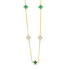 Absolute Pearl & CZ Emerald Petal Necklace, Gold