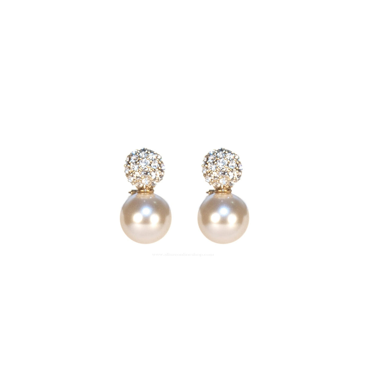 Absolute Pearl Drop Clip On Earrings, Gold