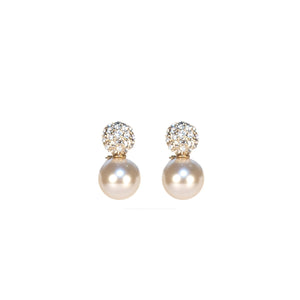 Absolute Pearl Drop Clip On Earrings, Gold