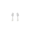 Absolute Pearl Drop Earrings, Silver