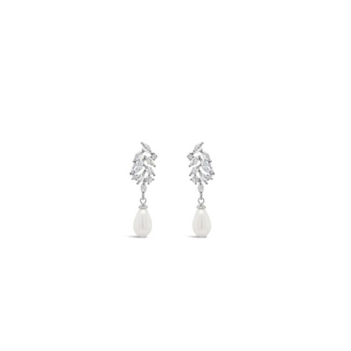 Absolute Pearl Drop Earrings, Silver