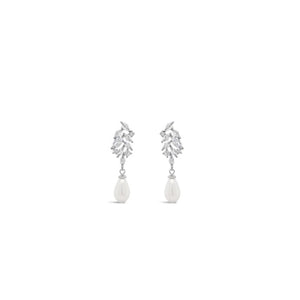 Absolute Pearl Drop Earrings, Silver