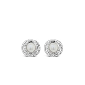 Absolute Pearl Entwined Clip-On Earrings, Silver