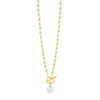 Absolute Pearl Pendant T-Bar Necklace, Gold