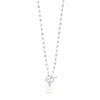 Absolute Pearl Pendant T-Bar Necklace, Silver