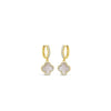 Absolute Pearl Petal Charm Hoop Earrings, Gold