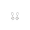 Absolute Pearl Petal Charm Hoop Earrings, Silver