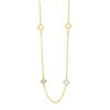 Absolute Pearl & CZ Petal Long Necklace, Gold