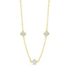 Absolute Pearl Petal & CZ Necklace, Gold