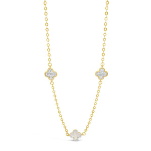 Absolute Pearl Petal & CZ Necklace, Gold