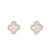Absolute Pearl Petal Stud Earrings, Gold