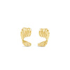 Absolute Ribbed Wave Earrings, Gold