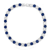 Absolute Sapphire & Clear CZ Bracelet, Silver