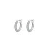 Absolute Sparkly Chunky Medium Hoop Earrings, Silver