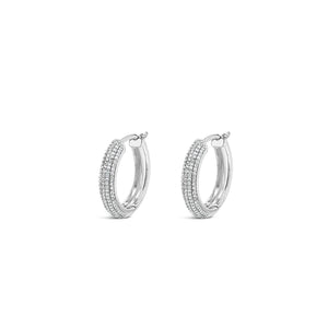 Absolute Sparkly Chunky Medium Hoop Earrings, Silver