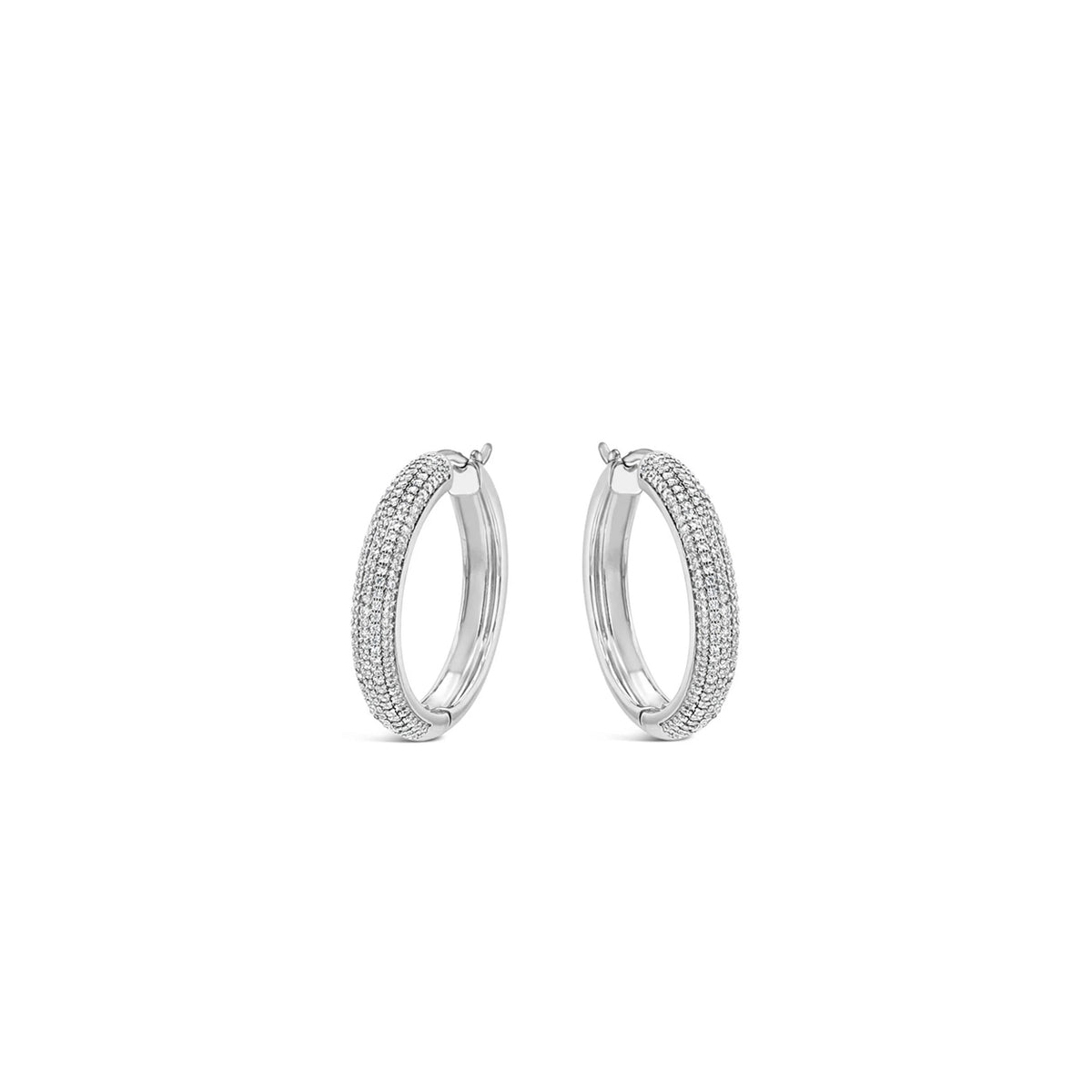Absolute Sparkly Chunky Large Hoop Earrings, Silver