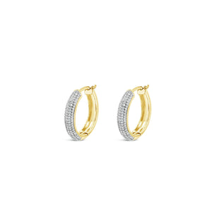 Absolute Sparkly Chunky Medium Hoop Earrings, Gold